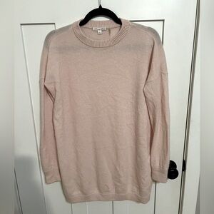 Minnie Rose Lightweight Pink Cashmere Crew neck Sweater Size Small Boyfriend Fit
